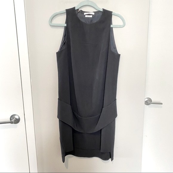 Givenchy Paris Dress Black Ruffle Peplum Sleeveless Sheath Business Professional - Picture 1 of 9